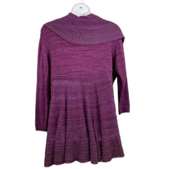 Coldwater Creek Draped Open Cardigan Womens XL Purple Knit Asymmetrical Topper - Picture 1 of 12